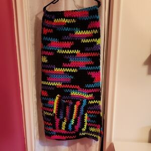 Vibrant Multicolor Knit Reading Shawl